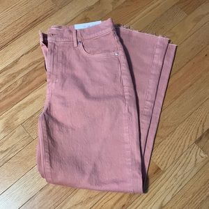 High Waist Straight Crop Loft blush denim